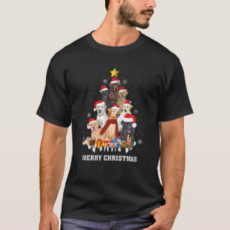 Frohe Weihnachts-Hund Weihnachtsmannmütze Weihnach T-Shirt