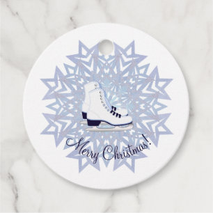 Frohe Weihnachts-Ice-Skate Snowflake-Design Geschenkanhänger