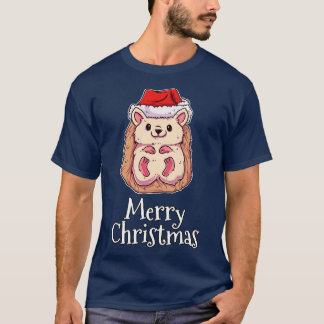 Frohe Weihnachts-Igel Santas Hat Igel T-Shirt
