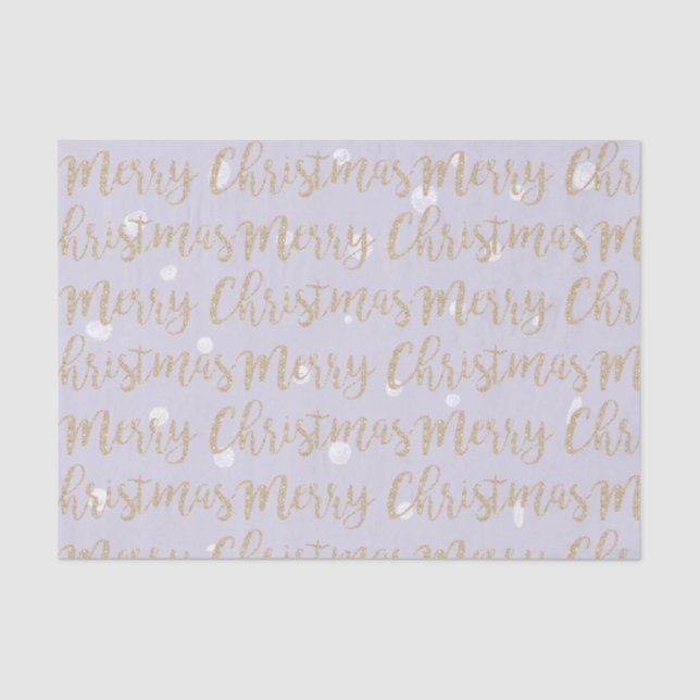 Frohe Weihnachts-Imitate Gold Script Typografie Li Seidenpapier (Vorderseite)