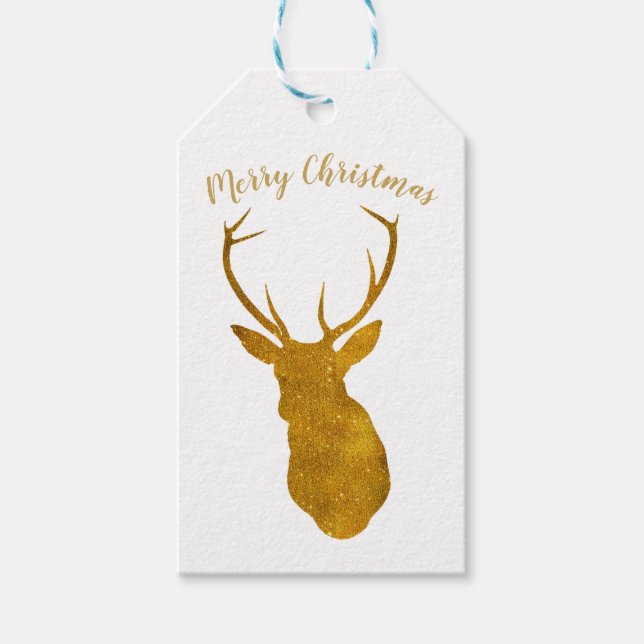 Frohe Weihnachts-Imitate goldene Junggesenke Geschenkanhänger (Vorderseite)