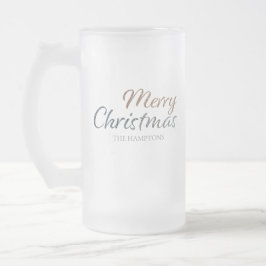 Frohe Weihnachts-Imitate Silver & Gold Glitzer Cus Mattglas Bierglas
