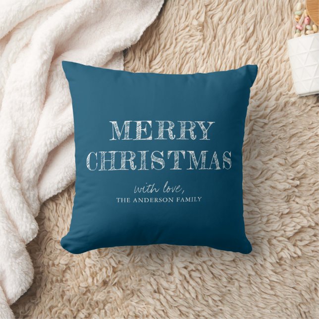 Frohe Weihnachts-Individuelle Name Modern Einfach Kissen (Decke)