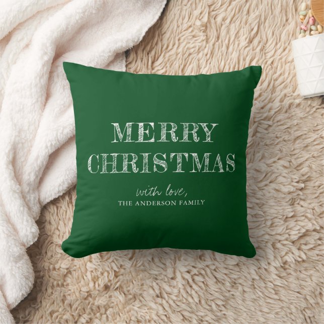 Frohe Weihnachts-Individuelle Name Modernes, einfa Kissen (Decke)