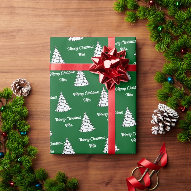 Frohe Weihnachts-Individuelle Name Niedlich Person Geschenkpapier (Feiertagsgeschenk)