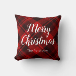 Frohe Weihnachts-Individuelle Name Red Black Karie Kissen