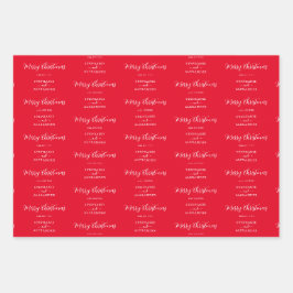 Frohe Weihnachts-Individuelle Name Red White Green Geschenkpapier Set