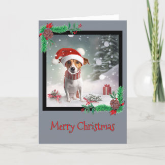Frohe Weihnachts-Jack Russell Terrier Grußkarte Dankeskarte
