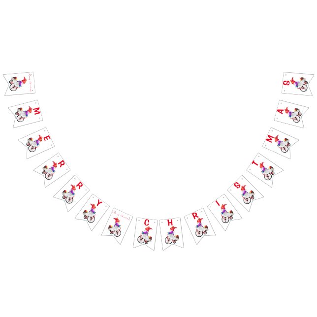 Frohe Weihnachts-Jagdfahnen mit Gnome mit Geschenk Wimpelkette (Alle)