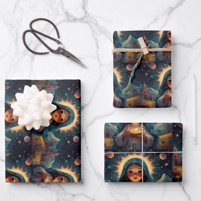 Frohe Weihnachts Jolly festliche Wrapping Paper Geschenkpapier Set (Vorderseite)