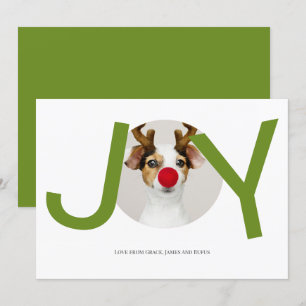 Frohe Weihnachts Joy Green Foto Card Einladung
