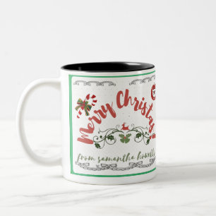Frohe Weihnachts-Kaffee! Mug Zweifarbige Tasse
