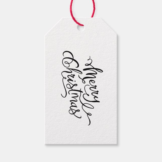 Frohe Weihnachts-Kalligrafie-Geschenketags Geschenkanhänger (Vorderseite)