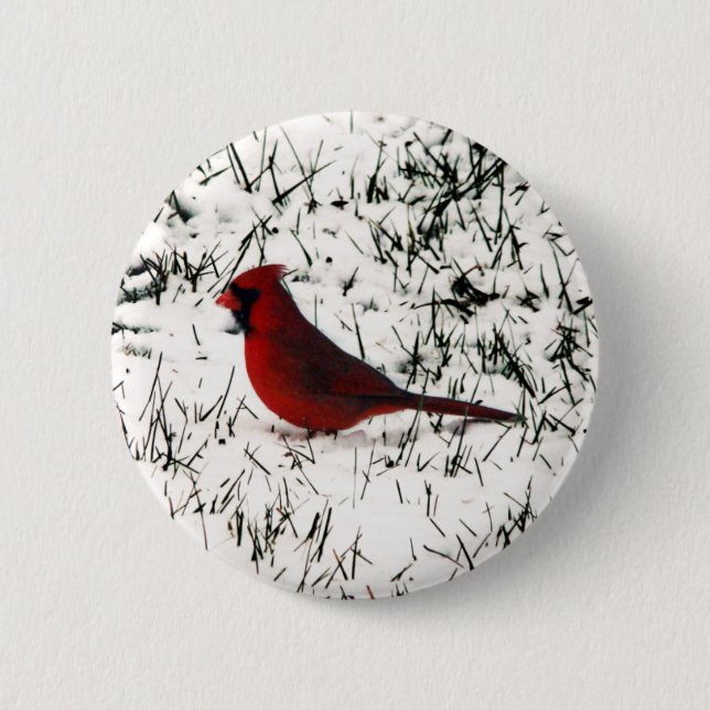 Frohe Weihnachts-Kardinal Button (Vorderseite)