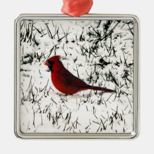 Frohe Weihnachts-Kardinal Ornament Aus Metall