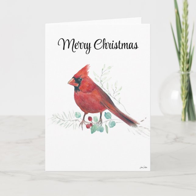 Frohe Weihnachts-Kardinal-Weihnachtskarte Karte (Vorderseite)