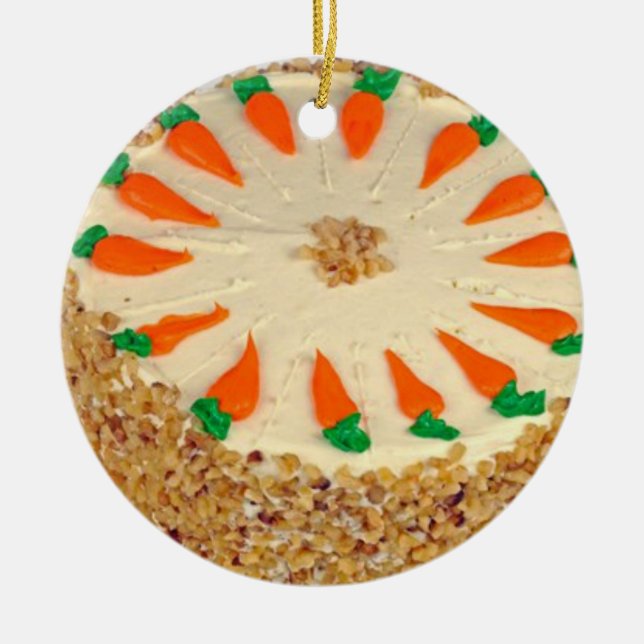 Frohe Weihnachts-Karottenkuchen-Foto Keramik Ornament (Vorne)