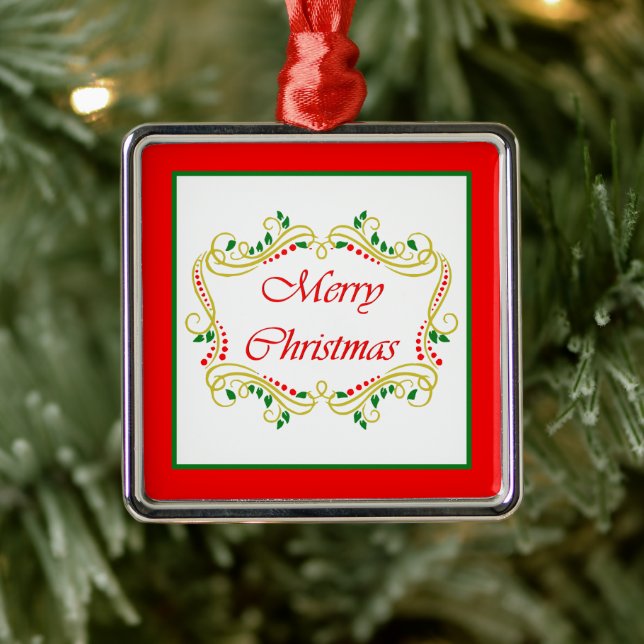Frohe Weihnachts-Keramik Ornament Aus Metall (Baum)