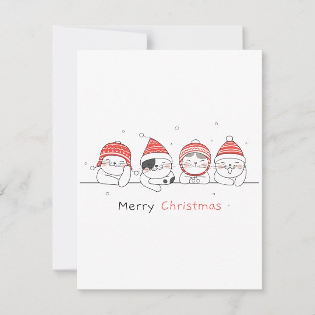 Frohe Weihnachts-Kitty Freunde Feiertagskarte (Vorderseite)