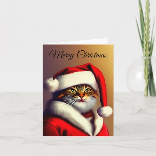 Frohe Weihnachts-Kitty-Urlaubskarte Feiertagskarte (Vorderseite)