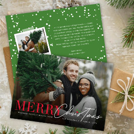 Frohe Weihnachts-Klassik Script Simple Modern Foto Feiertagskarte