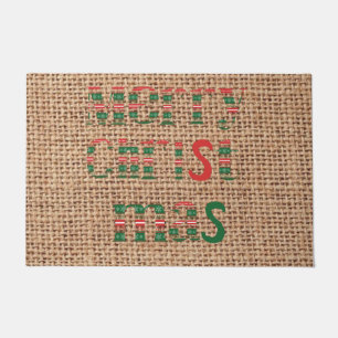 Frohe Weihnachts-Klassiker auf Burlap niedlich Fußmatte