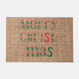 Frohe Weihnachts-Klassiker auf Burlap niedlich Fußmatte