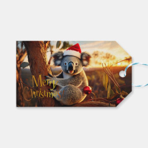 Frohe Weihnachts-Koala in Gumtree Geschenkanhänger