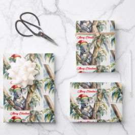 Frohe Weihnachts-Koala in Gumtree Geschenkpapier Set