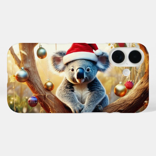 Frohe Weihnachts-Koala in Gumtree iPhone 16 Hülle (Rückseite (Horizontal))