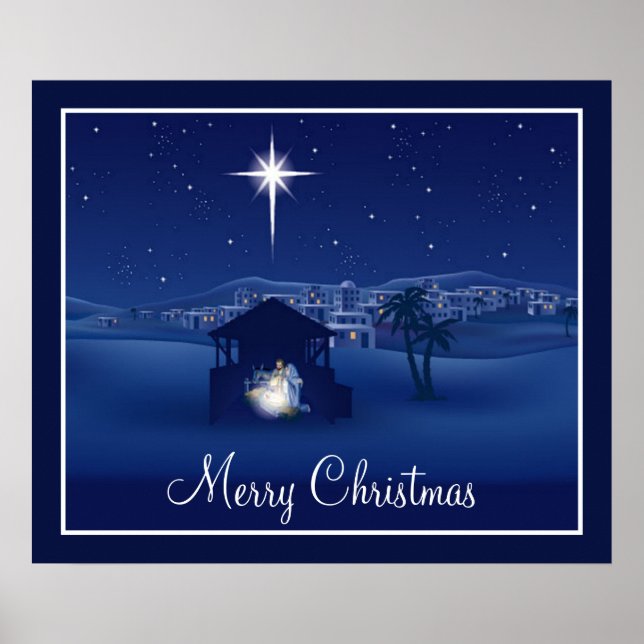 Frohe Weihnachts-Krippe-Poster Poster (Vorne)