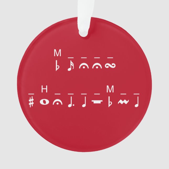Frohe Weihnachts-Kryptogramm Ornament (Vorderseite)
