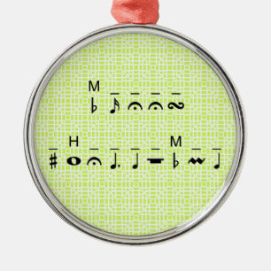Frohe Weihnachts-Kryptogramm Ornament Aus Metall