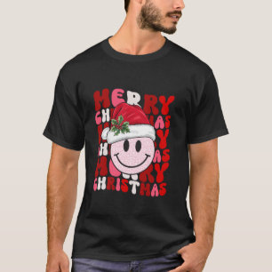 Frohe Weihnachts-Lächeln Gesicht Santa Claus Hat R T-Shirt