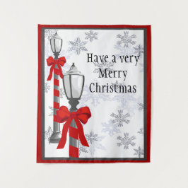 Frohe Weihnachts-Lampe Post Tapestry Wandteppich