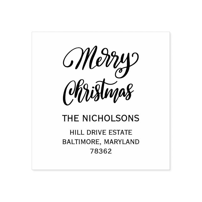 Frohe Weihnachts-Lässige Schrift Gummistempel (Prägung)