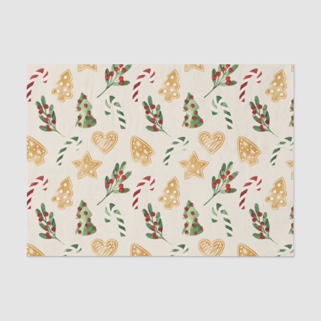 Frohe Weihnachts-Lebkuchen, Mistletoe, Pi Seidenpapier (Vorderseite)