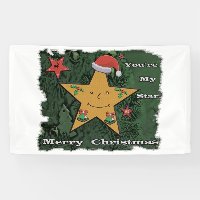 Frohe Weihnachts-Lebkuchenstar Banner (Horizontal)