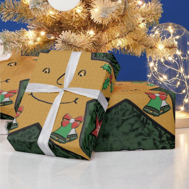 Frohe Weihnachts-Lebkuchenstar Geschenkpapier (Feiertage)