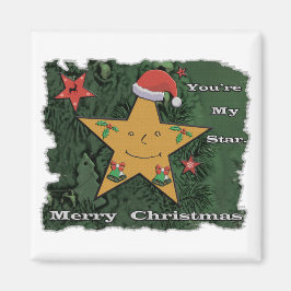 Frohe Weihnachts-Lebkuchenstar Magnet