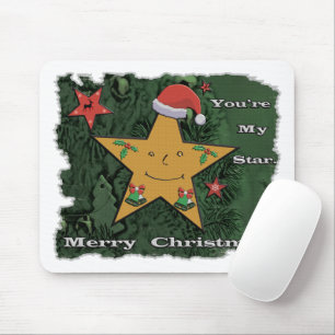 Frohe Weihnachts-Lebkuchenstar Mousepad