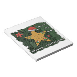 Frohe Weihnachts-Lebkuchenstar Notizblock