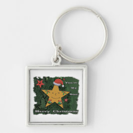 Frohe Weihnachts-Lebkuchenstar Schlüsselanhänger