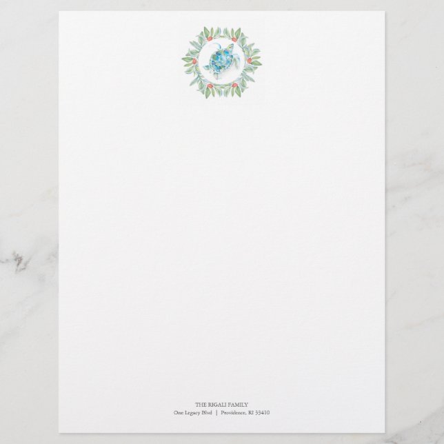 Frohe Weihnachts Letter Stationery Beachy Briefbogen (Vorderseite)