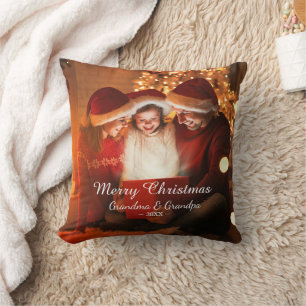 Frohe Weihnachts-Liebe Oma Opa Foto Kissen