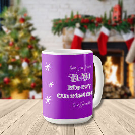 Frohe Weihnachts-Liebe Sie für immer Vater Mauve Kaffeetasse