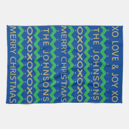 Frohe Weihnachts-Liebe und Freude Geschirrtuch