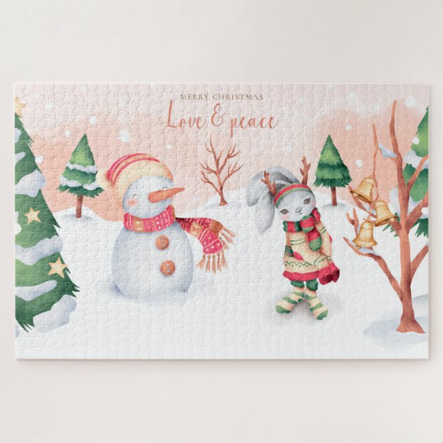 Frohe Weihnachts-Liebe und Frieden (Horizontal)