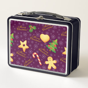 Frohe Weihnachts-Lunchbox Metall Brotdose