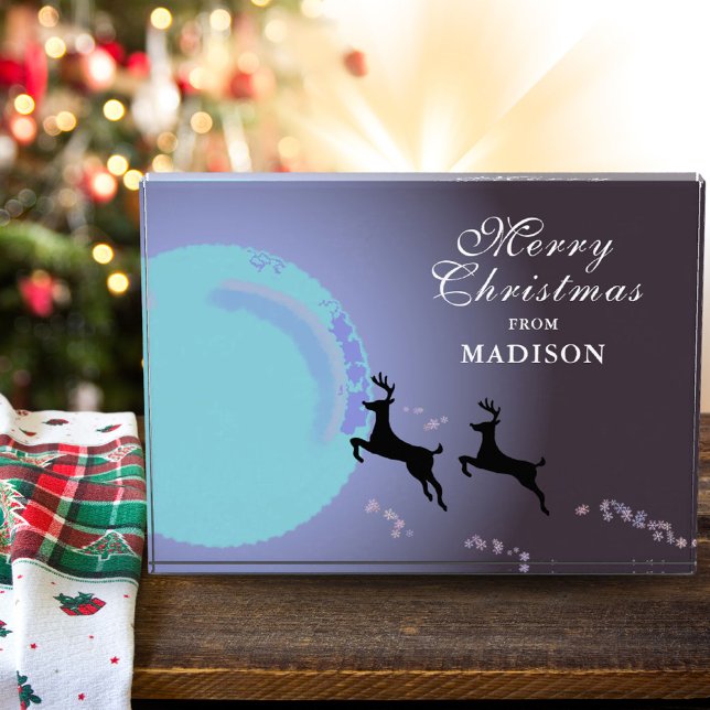 Frohe Weihnachts Magical Reindeer Moon Name Fotoblock (Von Creator hochgeladen)